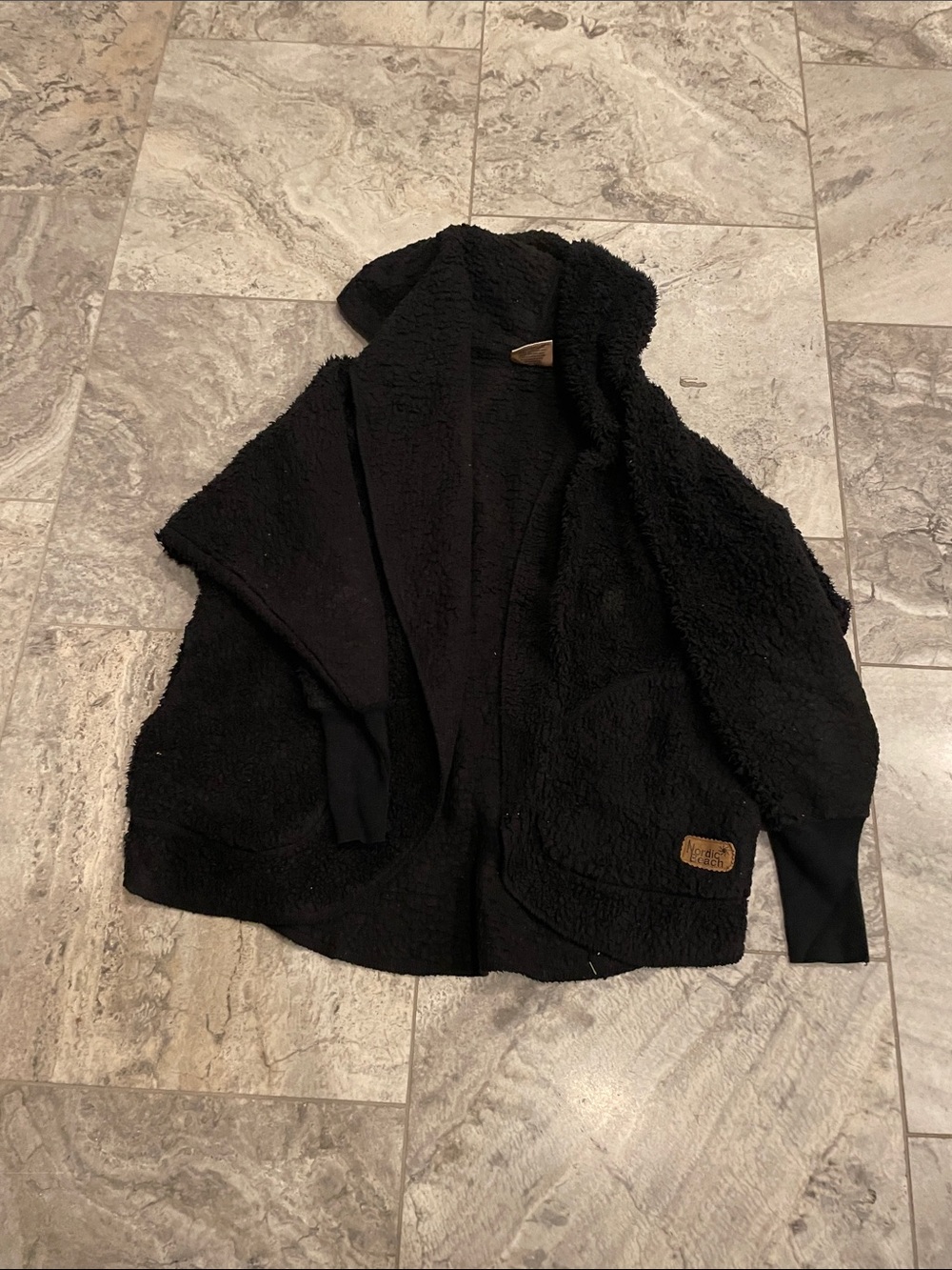 Women's Black Sherpa Hooded Teddy Jacket